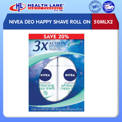 NIVEA DEO HAPPY SHAVE ROLL ON 50MLX2